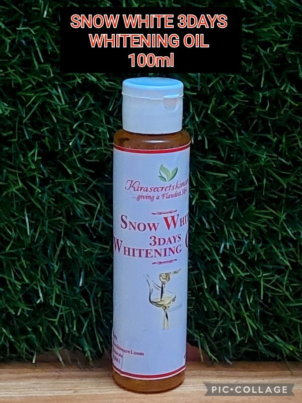 SNOW WHITE 3DAYS WHITENING BODY OIL 15SHADES VERY STRONG WHITENING,It whiten and clear darkspot out of the Skin 100ML