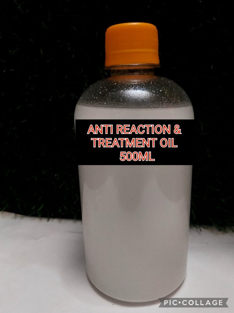 ANTI REACTION and TREATMENT OIL 500ml To be mix inside your Skincare Production to Fades White dot  n skin irritation