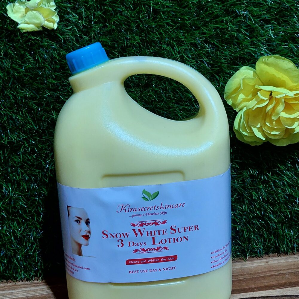 SNOW WHITE 3days WHITENING BODY LOTION VERY STRONG WHITENING 15 SHADE it Whiten the skin Very Fast and Flawless 5LITER
