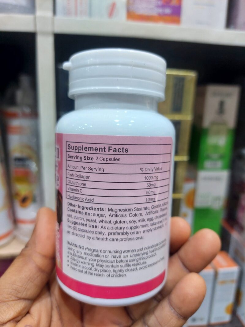 COLLAGEN + GLUTATHIONE WHITENING SUPPLEMENT 100 capsule - Image 2