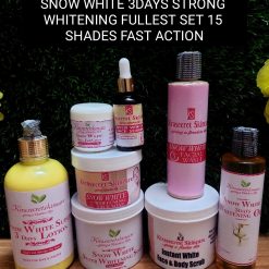 SNOW WHITE 3DAYS WHITENING FULLEST SET 15SHADES VERY STRONG WHITENING,It whiten and clear darkspot out of the Skin 2.8kg