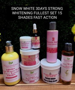 SNOW WHITE 3DAYS WHITENING FULLEST SET 15SHADES VERY STRONG WHITENING,It whiten and clear darkspot out of the Skin 2.8kg