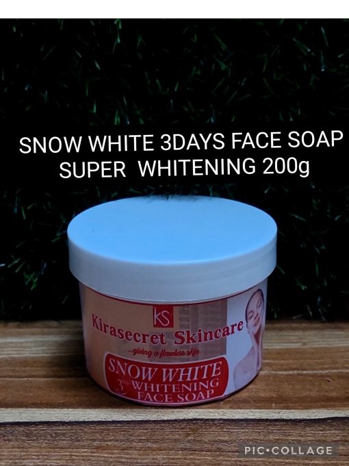 SNOW WHITE 3DAYS WHITENING FACE SOAP 15shade VERY STRONG WHITENING It Clear Blemishes,darkspot and Whiten the face 200G
