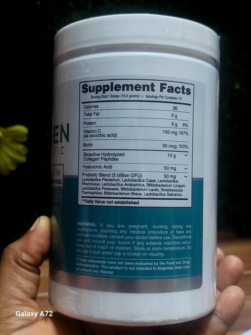 EARTH'S CREATION COLLAGEN WITH PRO BIOTIC NOURISH + GLOW SUPPLEMENT 400ml to clear Wrinkle - Image 2