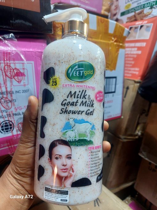 VEETGOLD MILK & GOAT MILK SHOWER GEL EXTRA WHITENING spf25 1000ml
