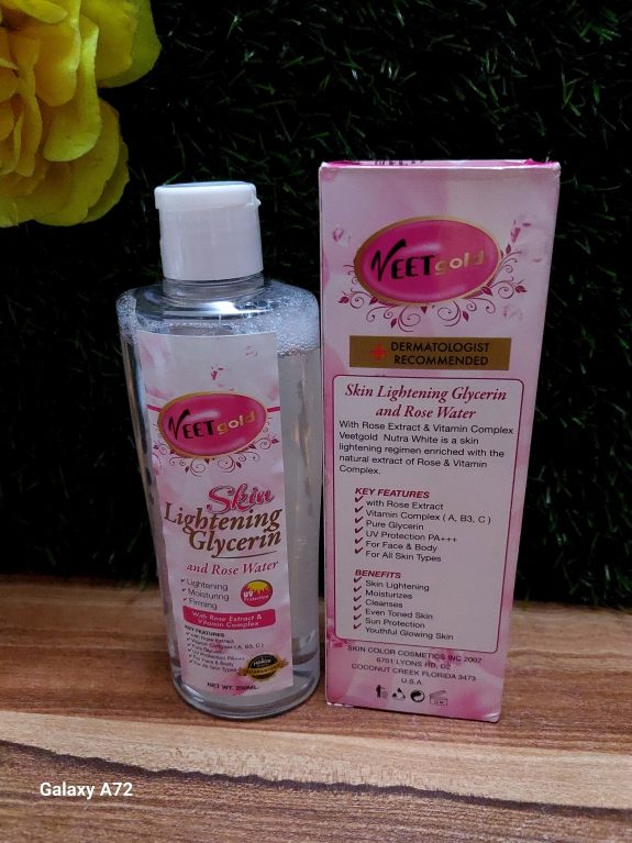 VEETGOLD SKIN LIGHTENING GLYCERINE AND ROSE WATER 200ml - Image 2