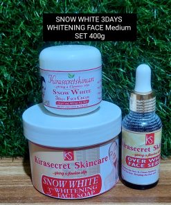 SNOW WHITE 3DAYS WHITENING FACE Medium SET 15SHADE VERY STRONG WHITENING 400g TO clear Blemishes,darkspot and Whiten the face