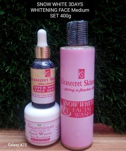 SNOW WHITE 3DAYS WHITENING FACE Medium SET 15SHADE VERY STRONG WHITENING 400g TO clear Ble,darkspot and Whiten the face