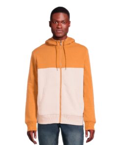 George Men’s Faux Sherpa Fleece Lined Jacket with Hood, Sizes S-3XL