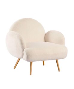 XINMICS White Accent Chair Reading Sofa for Living Room Bedroom