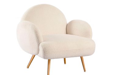 XINMICS White Accent Chair Reading Sofa for Living Room Bedroom
