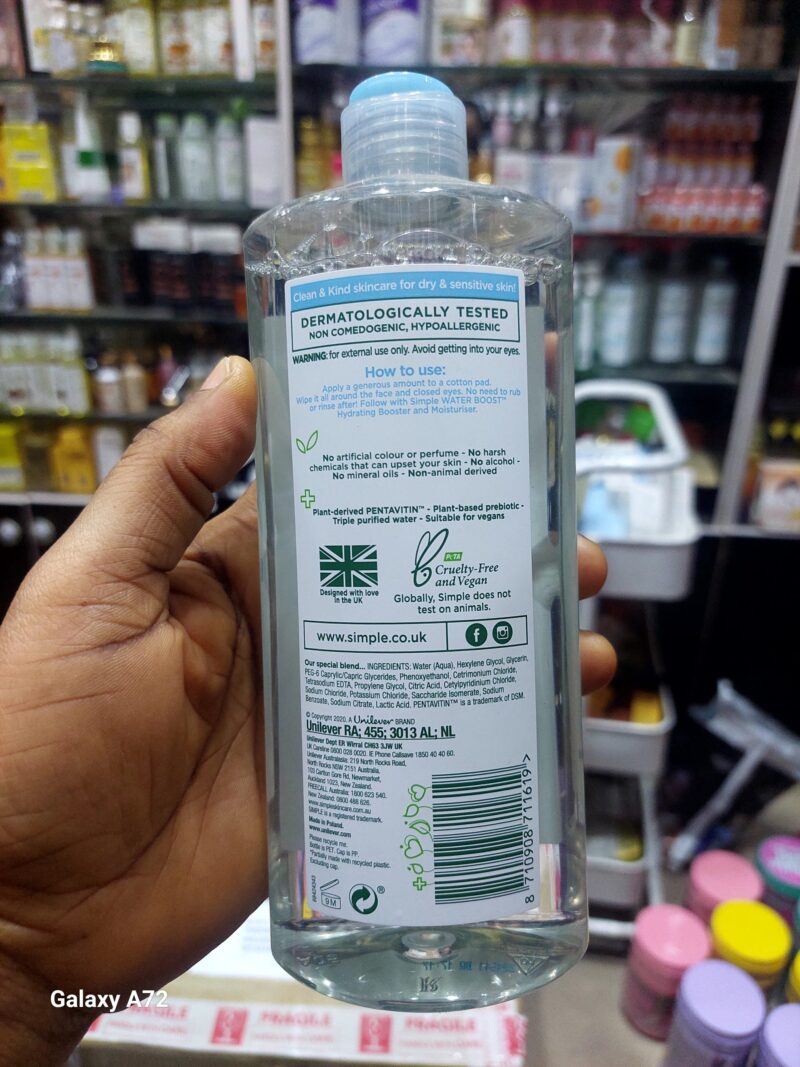 SIMPLE MICELLAR CLEANSING WATER 400ml - Image 2