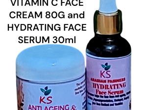 ANTIAGEING VITAMIN C FACE CREAM 80G and HYDRATING FACE SERUM 30ML to Clear Wrinkles,Premature Ageing