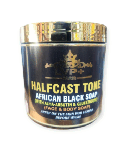 HALFCAST TONE AFRICAN BLACK SOAP WITH ALPHA ARBUTIN & GLUTATHIONE ABEBI 500g
