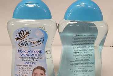 VEETGOLD KOJIC AND AMINO ACID WHITENING & REFRESHING TONER CLEANSER SPF15 300ml