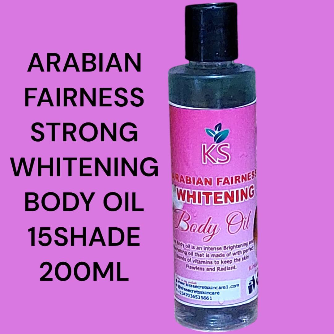 ARABIAN FAIRNESS WHITENING BODY OIL 15SHADE STRONG WHITENING SUPER EFFECTIVE 200ML