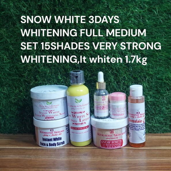 SNOW WHITE 3DAYS WHITENING FULL MEDIUM SET 15SHADES VERY STRONG WHITENING,It whiten and clear darkspot out of the Skin 1.7kg
