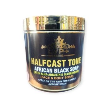 HALFCAST TONE AFRICAN BLACK SOAP WITH ALPHA ARBUTIN & GLUTATHIONE ABEBI 500g