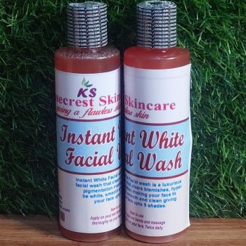 INSTANT WHITE FACIAL WASH  FAST WHITENING 15SHADE 200ML To Whiten and Clear Darkspot out Of your Face