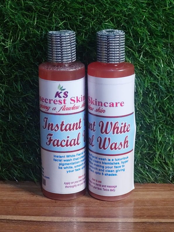 INSTANT WHITE FACIAL WASH  FAST WHITENING 15SHADE 200ML To Whiten and Clear Darkspot out Of your Face