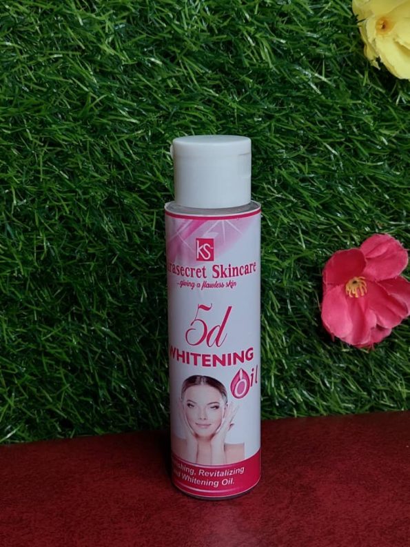 5D WHITENING BODY OIL QUICK RESULT 100ML very Strong  and Fkawless