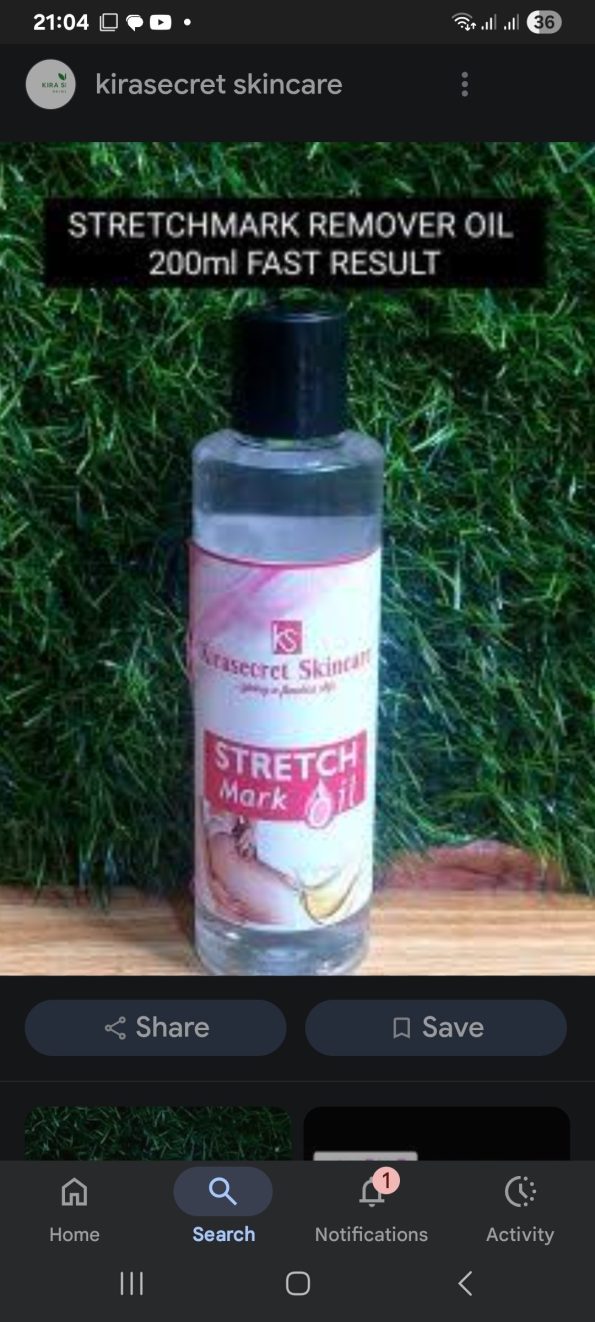STRETCHMARK REMOVER OIL FAST RESULT 200ML to clear and fade old Stretchmark and Scars
