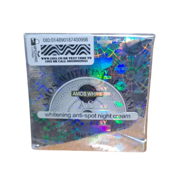 AMOS WHITE WHITENING ANTI SPOT NIGHT FACE CREAM SUPER EFFECTIVE 30g