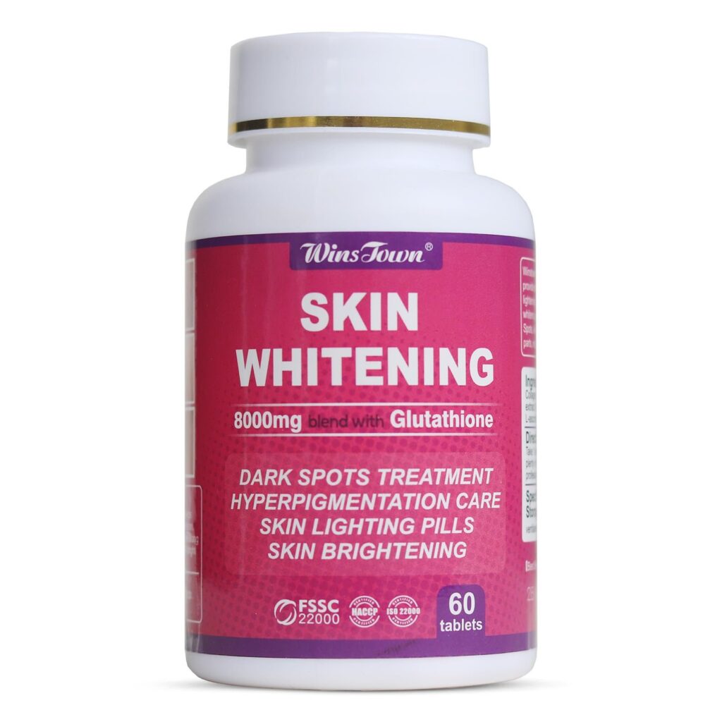 SKIN WHITENING 8000mg BLEND WITH GLUTATHIONE SUPPLEMENT 60 tablet's 200g