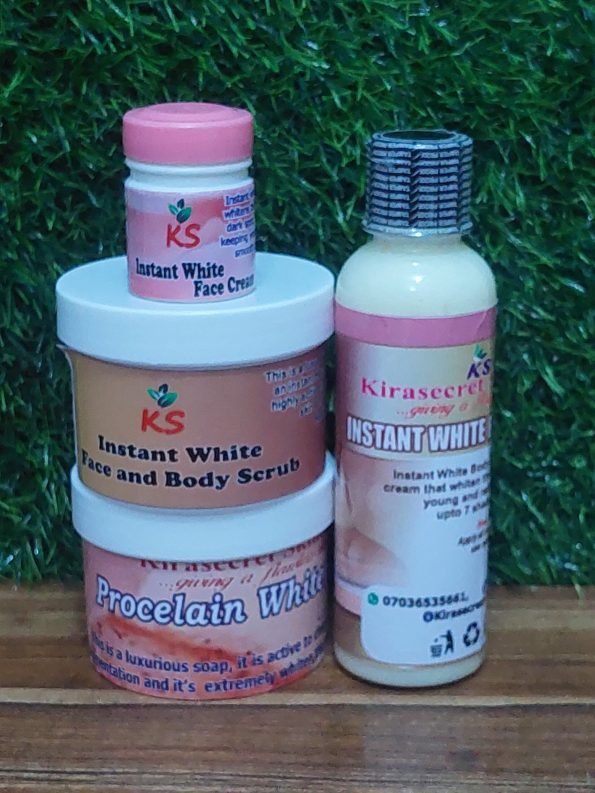 INSTANT WHITE 15 SHADES VERY STRONG WHITENING SET 1.3KG This set Whiten the Skin very Fast and Clean