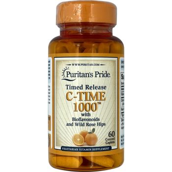 PURITAN'S PRIDE VITAMIN C 1000mg WITH BIOFLAVONOIDS AND WILD ROSE HIPS 100 coated