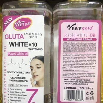 VEETGOLD GLUTA WHITE 10× WHITENING RAPID WHITE OIL 1LTR
