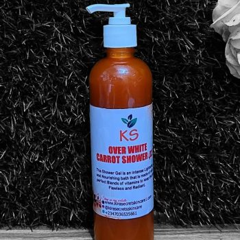 OVER WHITE STRONG WHITENING CARROT SHOWER GEL SUPER EFFECTIVE 500ML It Whiten and keep your Skin Flawless
