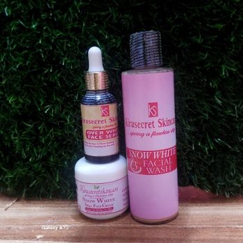 SNOW WHITE 3DAYS WHITENING FACE Medium SET 15SHADE VERY STRONG WHITENING 400g TO clear Ble,darkspot and Whiten the face