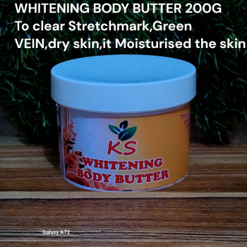WHITENING BODY BUTTER 200G to Whitens and Fades Stretchmark,Green vejn,Dry &Dull Skin,Damaged Skin it Moisturising the Skin