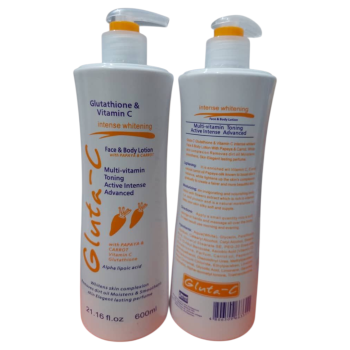 GLUTA C GLUTATHIONE & VITAMIN C INTENSE WHITENING FACE & BODY LOTION with PAPAYA CarrotAlpha ARBUTIN 600ML