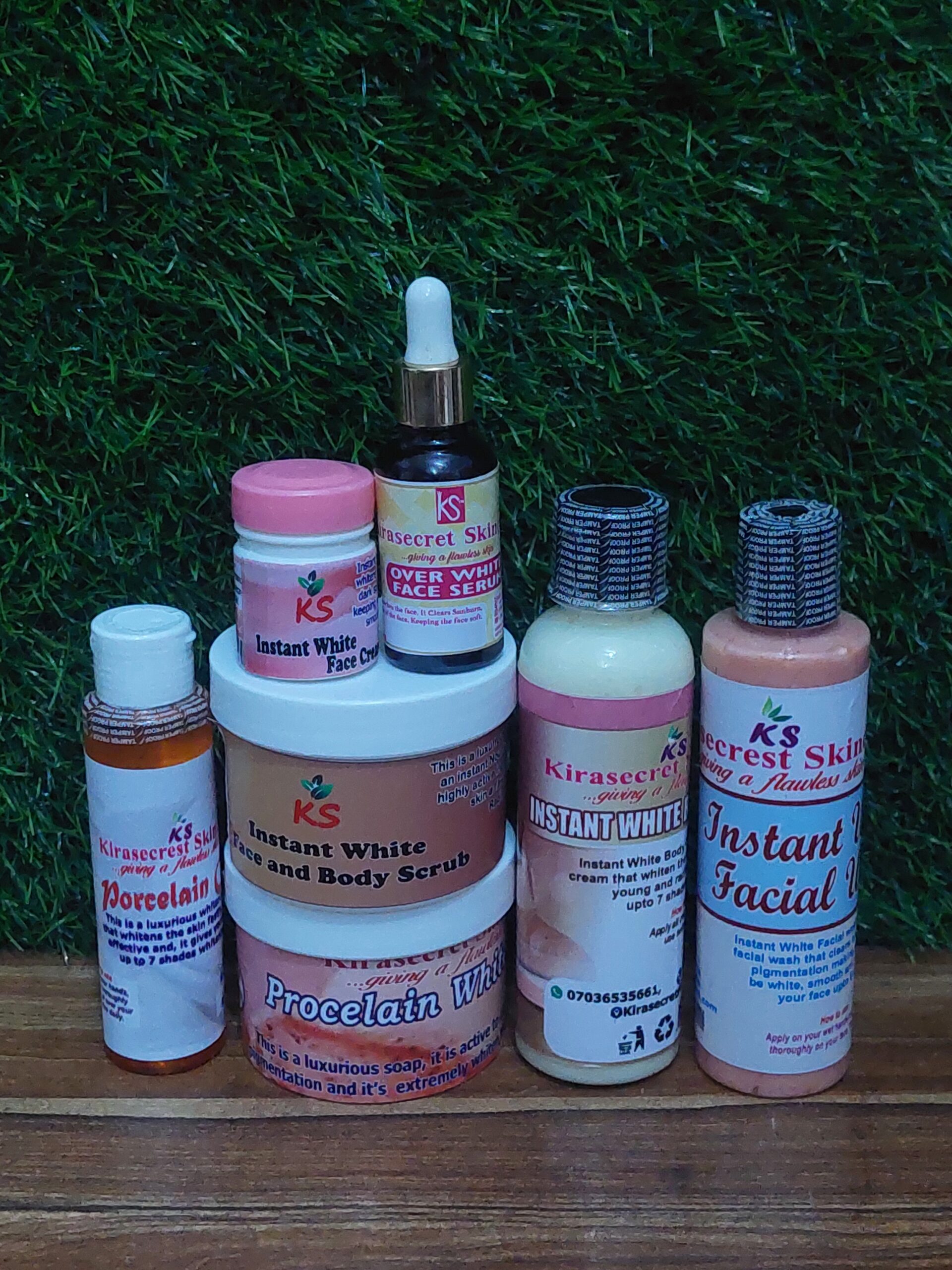 INSTANT WHITE 15 SHADES VERY STRONG WHITENING FULL MEDIUM SET 1.7KG This set Whiten the Skin very Fast and Clean