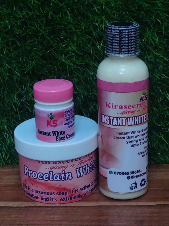 INSTANT WHITE 15 SHADES VERY STRONG WHITENING SET 900G This set Whiten the Skin very Fast and Clean